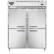 Continental DL2RFE-PT-HD 57" 2-Section Pass-Thru Refrigerator Freezer Combo w/ 8 Half Solid Doors 1 image