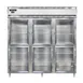 Continental Refrigerator D3RNGDHD 78" 3-Section Reach-In Refrigerator w/ 6 Glass Half Doors, Stainless Steel Front Aluminum Exterior, 72 cu. ft. 1 image