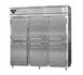 Continental Refrigerator D3RNSSHD 78" 3-Section Reach-In Refrigerator w/ 6 Solid Half Doors, All Stainless Steel, 72 cu. ft. 1 image
