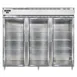 Continental Refrigerator D3RENGD 85" 3-Section Reach-In Refrigerator w/ 3 Glass Doors, Stainless Steel Front Aluminum Exterior, 75 cu. ft. 1 image