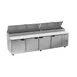 Beverage-Air DP119HC 119" 4-Section Refrigerated Pizza Prep Table w/ 4 Doors, 42 cu. ft. 1 image