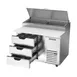 Beverage Air DPD46HC-3 46" 1-Section Refrigerated Pizza Prep Table w/ 3 Drawers, 12 cu. ft. 4 image