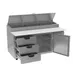 Beverage Air DPD67HC-3 67" 2-Section Refrigerated Pizza Prep Table w/ 1 Door & 3 Drawers 3 image