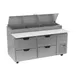 Beverage Air DPD67HC-4 67" 2-Section Refrigerated Pizza Prep Table w/ 4 Drawers, 20.7 cu. ft. 1 image