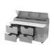 Beverage Air DPD67HC-4 67" 2-Section Refrigerated Pizza Prep Table w/ 4 Drawers, 20.7 cu. ft. 4 image
