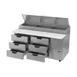 Beverage Air DPD67HC-6 67" 2-Section Refrigerated Pizza Prep Table w/ 6 Drawers, 20.7 cu. ft. 4 image