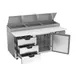 Beverage Air DPD72HC-3 72" 2-Section Refrigerated Pizza Prep Table w/ 1 Door & 3 Drawers 3 image