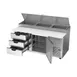 Beverage Air DPD72HC-3 72" 2-Section Refrigerated Pizza Prep Table w/ 1 Door & 3 Drawers 4 image