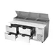 Beverage Air DPD72HC-4 72" 2-Section Refrigerated Pizza Prep Table w/ 4 Drawers 4 image
