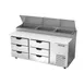 Beverage Air DPD72HC-6 72" 2-Section Refrigerated Pizza Prep Table w/ 6 Drawers 2 image