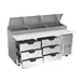 Beverage Air DPD72HC-6 72" 2-Section Refrigerated Pizza Prep Table w/ 6 Drawers 3 image
