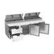 Beverage Air DPD93HC-2 93" 3-Section Refrigerated Pizza Prep Table w/ 2 Doors & 2 Drawers 3 image
