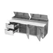 Beverage Air DPD93HC-2 93" 3-Section Refrigerated Pizza Prep Table w/ 2 Doors & 2 Drawers 4 image