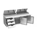 Beverage Air DPD93HC-3 93" 3-Section Refrigerated Pizza Prep Table w/ 2 Doors & 3 Drawers 3 image