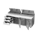 Beverage Air DPD93HC-3 93" 3-Section Refrigerated Pizza Prep Table w/ 2 Doors & 3 Drawers 4 image