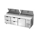 Beverage Air DPD93HC-4 93" 3-Section Refrigerated Pizza Prep Table w/ 1 Door & 4 Drawers 2 image