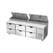 Beverage Air DPD93HC-6 93" 3-Section Refrigerated Pizza Prep Table w/ 6 Drawers 2 image