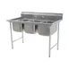 Eagle Group 314-16-3-3VP 58" Three Compartment Sink, 16"W x 20"L Bowl Without Drainboard 1 image