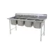 Eagle Group 314-16-4 75" Four Compartment Sink, 16"W x 20"L Bowl Without Drainboard 1 image
