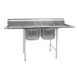 Eagle Group 314-18-2-24 88" Two Compartment Sink, 18"W x 24"L Bowl With 2 Drainboards 1 image