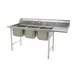 Eagle Group 314-18-3-24R-X 86" Three Compartment Sink, 18"Wx24"L Bowl w/Right-Hand Drainboard 1 image
