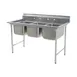 Eagle Group 314-18-3 65" Three Compartment Sink, 18"W x 24"L Bowl Without Drainboard 1 image