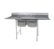 Eagle Group 414-18-2-18-X 76" Two Compartment Sink, 18"W x 24"L Bowl With 2 Drainboards 1 image