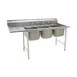 Eagle Group 414-18-3-18L-X 80" Three Compartment Sink, 18"W x 24"L Bowl w/Left-Hand Drainboard 1 image