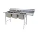 Eagle Group 414-24-3-24R 104" Three Compartment Sink, 24"W x 24"L Bowl w/Right-Hand Drainboard 1 image