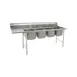 Eagle Group 414-24-4-24R 130" Four Compartment Sink, 24"W x 24"L Bowl w/Right-Hand Drainboard   1 image