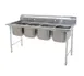 Eagle Group 414-24-4 109" Four Compartment Sink, 24"W x 24"L Bowl Without Drainboard 1 image