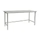 Eagle Group BPT-2430STEB 30" Open Base Work Table with Side & Rear Crossrails, Flat Top/16 Gauge Top 1 image