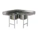 Eagle Group C314-22-3-18 69" 3 Compartment Corner Sink, 22"W x 22"L Bowl - Galvanized 1 image
