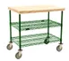 Eagle Group DC2436V Gray Epoxy Utility Cart w/ 2 Shelf and Butcher Block Top - 36" x 24" 1 image