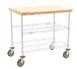 Eagle Group DC2460W White Epoxy Utility Cart w/ 2 Shelf and Butcher Block Top - 60" x 24" 1 image