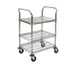 Eagle Group EU3-1824CS Utility Cart w/ 1 Solid Stainless Steel Shelf, 2 Chrome Wire Shelves 1 image