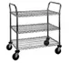 Eagle Group EU3-2136S Stainless Steel Open Base 3 Shelf Utility Cart w/ 2 Handle - 36" x 21" 1 image