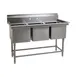 Eagle Group FN2048-3-14/3 57" Three Compartment Sink, 16"W x 20"L Bowl Without Drainboard 1 image