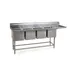 Eagle Group FN2496-4-24R-14/3 129" Four Compartment Sink, 24"W x 24"L Bowl w/Right-Hand Drainboard 1 image