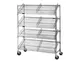 Eagle Group M1824BL-4 4 Shelf Angled Merchandising & Display Rack / Cart - Black Epoxy 1 image