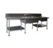Eagle Group SMPT3096 96" Prep Table Sink Unit, 2 Bowl on Center with Drawer & Faucet - 14 Gauge 1 image