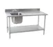 Eagle Group T3060SEB-BS-E23L-X 60" Prep Table Sink Unit, Bowl on Left & Faucet / 16 Gauge - Flyer 1 image