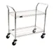 Eagle Group U2-2436C Chrome Open Base 2 Shelf Utility Cart w/ 2 Handle - 36" x 24" 1 image