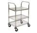 Eagle Group U3-2136CS Utility Cart w/ 1 Solid Stainless Steel Shelf, 2 Chrome Wire Shelves 1 image