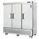 Everest Refrigeration EBF3 74.75" 3-Solid Door Reach-In Freezer, Bottom Mounted, 71 cu. ft., Stainless Steel Front 1 image