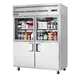 Everest EGSWH4 59" 2-Section Reach-In Refrigerator w/ 2 Solid & 2 Glass Half Doors, Top Mount, Stainless Steel, 55 cu. ft. 1 image