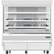 Everest EOMV-72-W-28-S 73" Vertical Open Air Merchandiser in White, High Profile, 3 Shelves, 19 cu. ft. 1 image