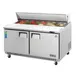 Everest EPBNWR2 59" Two Section Sandwich/Salad Prep Table w/ 2 Doors, 16 Pans 1 image