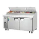 Everest EPPR2 71" 2-Section Refrigerated Pizza Prep Table w/ 2 Doors, (9) 1/3 Size Pans 1 image