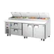 Everest EPPR3-D2 93" 3-Section Refrigerated Pizza Prep Table w/ 2 Doors & 2 Drawers 1 image